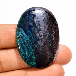 Natural Azurite Cabochon Loose Gemstone Oval Shape Beautiful Azurite Gemstone 40X28X6 mm 92Carat Azurite Crystal Stone For Making Jewelry