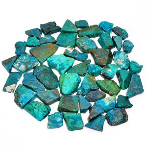 Fetta di crisocolla naturale, crisocolla grezza, crisocolla grezza, crisocolla grezza, fetta di pietra preziosa di crisocolla, dimensioni 20-45 mm