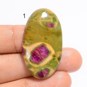 Natürlicher Rubin Fuchsit Cabochon loser Edelstein, Pink Dot Rubin Fuchsit Edelstein, Rubin Fuchsit Stein für die Herstellung von Schmuck (Stein wie Bild