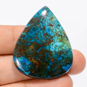 Cabochon di azzurrite naturale, pietra preziosa sciolta, bellissima pietra preziosa di azzurrite, pietra di cristallo di azzurrite per realizzare gioielli (come nell'immagine