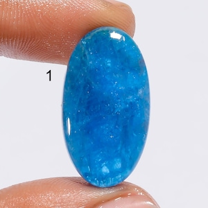 Cabochão de apatita azul natural, pedra preciosa solta, pedra preciosa de apatita azul, pedra de apatita para fazer joias, presente para ela (igual à imagem)