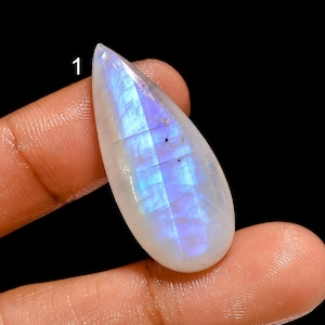 Cabochons naturels en pierre de lune arc-en-ciel, pierre précieuse de pierre de lune arc-en-ciel, pierre de naissance, pierre de cristal de pierre de lune pour la fabrication de bijoux (pierre comme photo