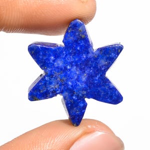 Cabochon de lapis-lazuli naturel, pierre précieuse de lapis-lazuli en forme d'étoile, 24 x 21 x 5 mm, pierre de cristal de lapis lazuli 20 carats pour la fabrication de bijoux