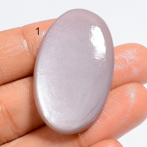 Cabochão de pedra lunar cinza natural lindo pedra lunar cinza jogo de fogo pedra lunar, pedra de cristal de nascimento para fazer joias (igual à imagem