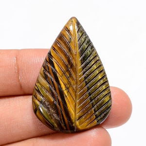 Natürlicher geschnitzter Tigerauge-Edelstein, Tigerauge-Mix-Form-Cabochon-Tigerauge-Stein, loser Edelstein, für die Herstellung von Schmuck (Samen wie Bild
