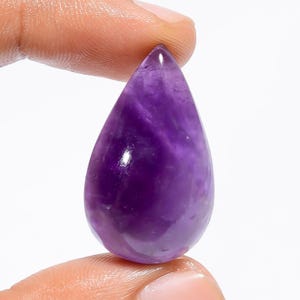 Natural Amethyst Gemstone Pear Shape Amethyst Cabochon Crystal Amethyst Stone 30X17X8 mm 34 Carat Amethyst For Making Jewelry