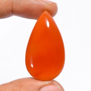 Pietra preziosa naturale di corniola a forma di pera, 37X21X7 mm, pietra sciolta di corniola da 45 carati per la creazione di gioielli