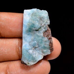 Fetta di Larimar naturale Larimar grezzo raro Lastra grezza Larimar grezzo Fetta decorativa spirituale Lastra grezza 32X18X7 mm Larimar grezzo da 32 carati