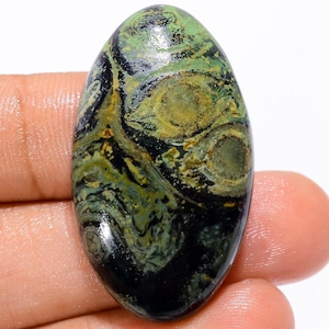 Pierre naturelle de jaspe étoilée de forme ovale, cristal de jaspe étoilé de forme ovale, pierre en vrac 36X20X6 mm 44 carats pour la fabrication de bijoux