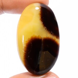 Cabochon septarien jaune naturel avec pierre septarienne 37X22X7 mm, pierre septarienne en vrac, 52 carats, cristal septarien jaune pour la fabrication de bijoux