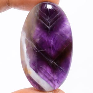 Natural Amethyst Gemstone Oval Shape Amethyst Cabochon Crystal Amethyst Stone 42X24X6 mm 59 Carat Amethyst For Making Jewelry