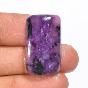 Natural Charoite Cabochon Loose Gemstone Radiant Shape Charoite Gemstone 27X16X7 mm 31 Carat Charoite Stone Crystal For Making Jewelry