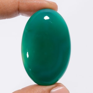 Cabochão de calcedônia verde natural, pedra preciosa solta, pedra preciosa de calcedônia verde de formato oval 46x30x9 mm calcedônia de 105 quilates para fazer joias