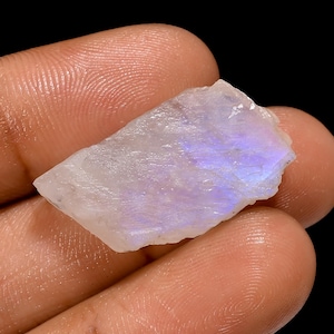 Fetta di pietra di luna blu naturale, pietra preziosa grezza, fetta grezza di pietra di luna 24X14X5 mm, pietra di luna fantasia da 19 carati, forma grezza per realizzare gioielli