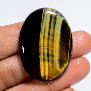 Natürliches blaues Tigerauge Cabochon, loser Edelstein-ovale Form-Tigerauge 37X26X5 mm 52 Karat blaues Tigerauge polierter Kristallstein