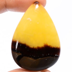 Cabochon septarien jaune naturel avec pierre septarienne 40X29X7 mm, 67 carats, pierre septarienne en vrac, cristal septarien jaune pour la fabrication de bijoux