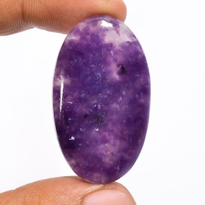 Cabochon de lapidolite pourpre en lapidolite naturel de forme ovale, 41X24X7 mm, pierre de cristal de lapidolite de 54 carats pour la fabrication de bijoux