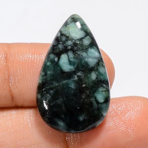 Cabochon émeraude vert naturel, pierre précieuse émeraude, pierre de cristal émeraude pour la fabrication de bijoux (pierre comme photo