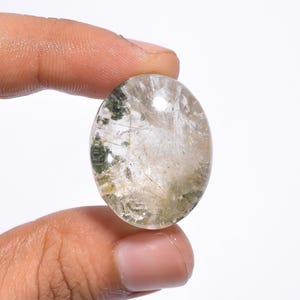 Cabochon de quartz de jardin de forme ovale de pierres précieuses de quartz de jardin naturel 27X21X15 mm Pierre de quartz de jardin de 63 carats pour la fabrication de bijoux