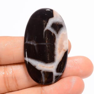 Pierres précieuses naturelles septariennes gronates forme ovale septarian gronates cabochon 44X25X5 mm 54 carats septarian pierre en vrac pour la fabrication de bijoux