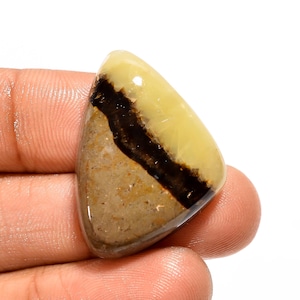 Cabochon septarian jaune naturel de forme fantaisie, pierre septarienne en vrac 27X22X5mm, cristal septarien jaune pour la fabrication de bijoux