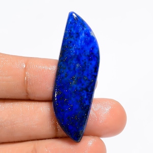 Cabochon de lapis-lazuli naturel, forme fantaisie, pierre précieuse de lapis-lazuli, 44 x 14 x 4 mm, pierre de cristal de lapis lazuli de 31 carats pour la fabrication de bijoux
