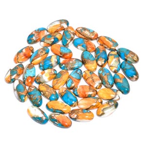 Koper turkoois kristal blikkerig ovale vorm oester turkoois steen 18 x 9 mm klein formaat ovaal oester turkoois voor het maken van sieraden