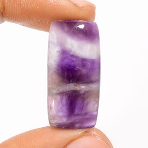Natural Chevron Amethyst Cabochon Radiant Shape Chevron Amethyst Gemstone 28X13X5 mm 21 Carat Amethyst Stone For Making Jewelry Gift For Her