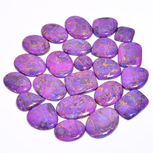 Natural Roxo Cobre Turquesa Polido à Mão Gemstone Atacado Lote Gemstone Roxo Cobre Turquesa Cabochão Lote, Cobre Turquesa Lote