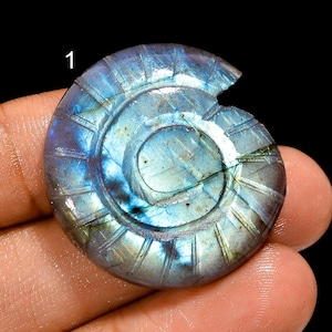 Natural Blue Fire Labradorite Cabochon, Loose Gemstone, Round Carved Labradorite Gemstone, Labradorite Stone For Making Jewelry (As Picture