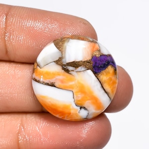 Huître turquoise, forme ronde, huître, turquoise, cabochon, 23X23X5 mm, 25 carats, huître, turquoise, pierre, pour, confection, bijoux