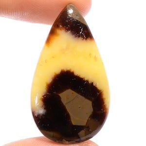 Cabochon septarien jaune naturel avec pierre septarienne 34X20X4 mm 24 carats, pierre septarienne en vrac, cristal septarien jaune pour la fabrication de bijoux