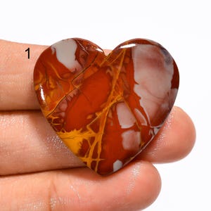 Cabochão de jaspe natural Noreena, pedra preciosa solta, cristal de jaspe Noreena, pedra de jaspe Noreena para fazer joias (igual à imagem)