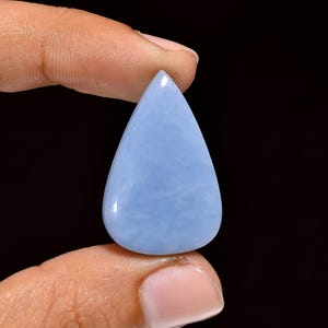 Natuurlijke angeliet cabochon, losse edelsteen, peervorm angeliet edelsteen cabines 30 x 19 x 5 mm 25 karaat angeliet kristalsteen voor het maken van sieraden