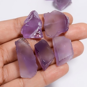 Lotto di fetta grezza di ametista naturale 18X14 31X13mm 186 carati di fetta di ametista gemma lotto 7 pezzi lotto di fetta di ametista cabochon per realizzare gioielli
