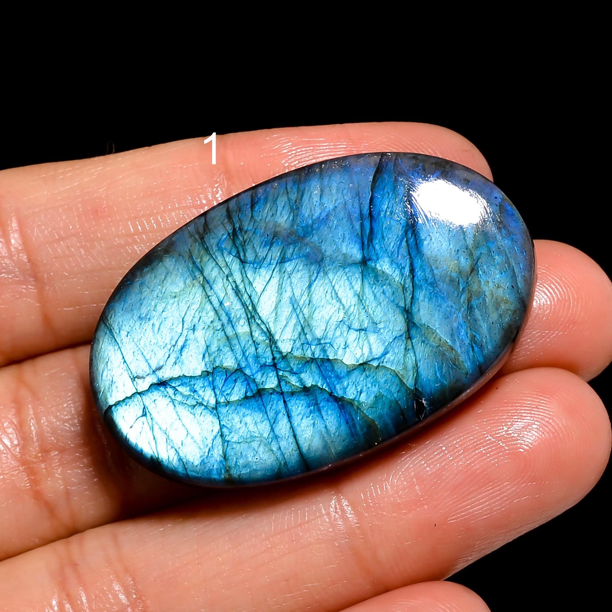 Naturel Multi Flashy Labradorite Cabochon Main Poli Pierre Précieuse - Foto 7