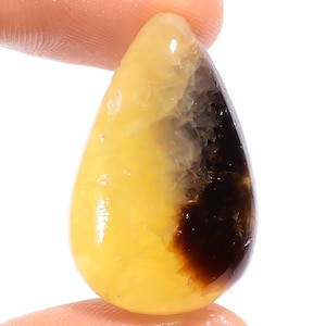 Cabochon septarien jaune naturel, pierre précieuse septarienne, 28X18X6 mm, 25 carats, pierre septarienne en vrac, cristal septarien jaune pour la fabrication de bijoux