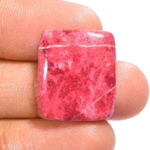 Natural Pink Thulite Cabochon Loose Gemstone Radiant Shape Pink Thulite Gemstone 20X17X5 mm 22Carat Thulite Crystal Stone For Making Jewelry