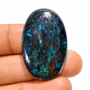 Natural Azurite Cabochon Loose Gemstone Oval Shape Azurite Gemstone 35X22X5 mm 54 Carat Azurite Crystal For Making Jewelry