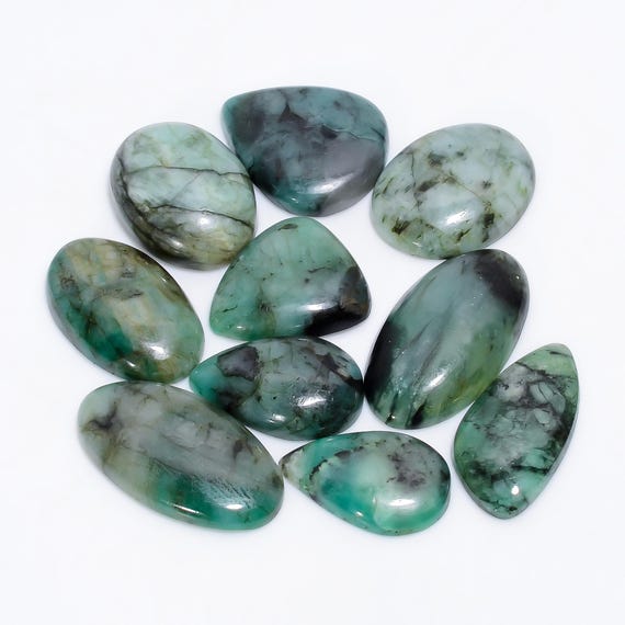 Natural Green Emerald Gemstone Lot, 20X13 27X15 Mm 142 Carat Green