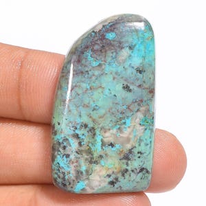 Natural Azurite Cabochon Loose Gemstone, Fancy Shape Beautiful Azurite Gemstone 37X22X7 mm 49 Carat Azurite Crystal Stone For Making Jewelry