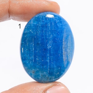 Cabochão de apatita azul natural, pedra preciosa solta, pedra preciosa de apatita azul, pedra de apatita para fazer joias de presente para ela (igual à imagem