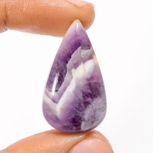 Natural Chevron Amethyst Cabochon, Pear Shape Chevron Amethyst Gemstone, 30X17X6 mm 29 Carat Amethyst Stone For Making Jewelry Gift For Her