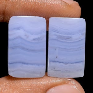 Paire de pierres précieuses en agate dentelle bleue naturelle de forme rayonnante Paire de pierres précieuses en agate dentelle bleue 19 x 12 x 4 mm 20 carats pour faire des boucles d'oreilles