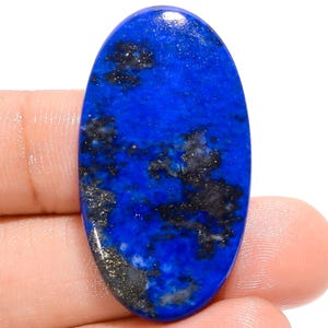 Cabochon de lapis-lazuli naturel Pierre de guérison de forme ovale, 37X20X5 mm, pierre de cristal de lapis-lazuli de 42 carats pour la fabrication de bijoux