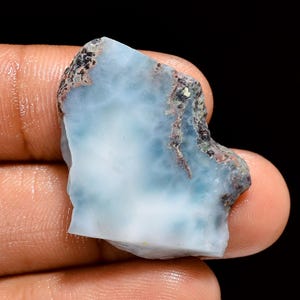 Fetta di Larimar naturale Larimar grezzo raro Lastra grezza Larimar grezzo Fetta decorativa spirituale Lastra grezza 30X23X5 mm Larimar grezzo da 31 carati
