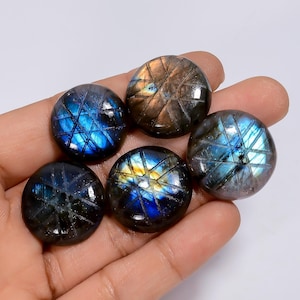 5 Pieces Labradorite Cabochon Lot 20X20 22X22 mm Size Labradorite Gemstone 5 Pieces Lot