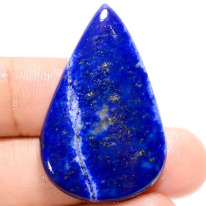 Cabochon de lapis-lazuli naturel en forme de poire, pierre précieuse de guérison 36X23X4 mm, pierre de cristal de lapis-lazuli de 41 carats pour la fabrication de bijoux