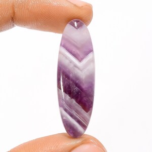 Natural Chevron Amethyst Cabochon Oval Shape Chevron Amethyst Gemstone 35X11X5 mm 20 Carat Amethyst Stone For Making Jewelry Gift For Her