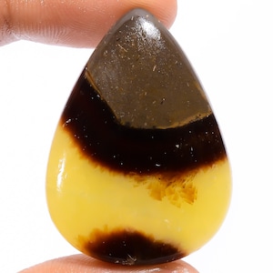 Cabochon septarien jaune naturel avec pierre septarienne 36X26X6 mm, pierre septarienne en vrac, 52 carats, cristal septarien jaune pour la fabrication de bijoux